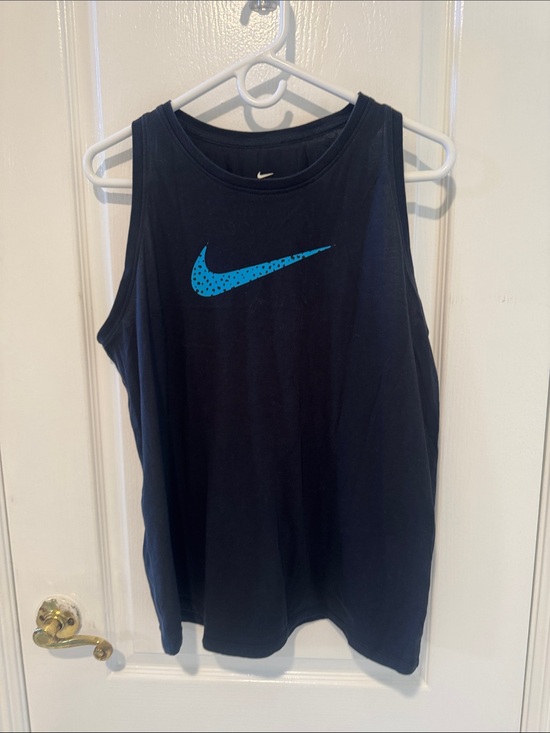 Nike Tops - Nike Black Tank with Blue Swoosh